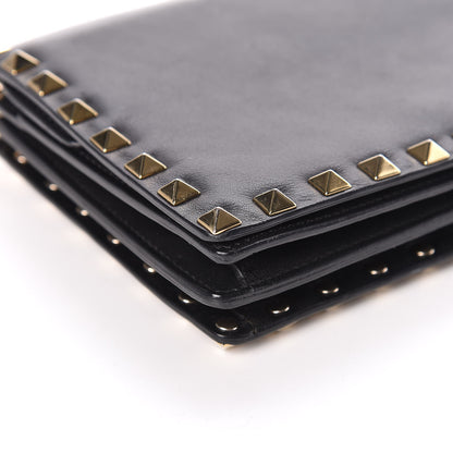 Valentino Garavani Calfskin Rockstud Wallet on Chain Black 14 of 15