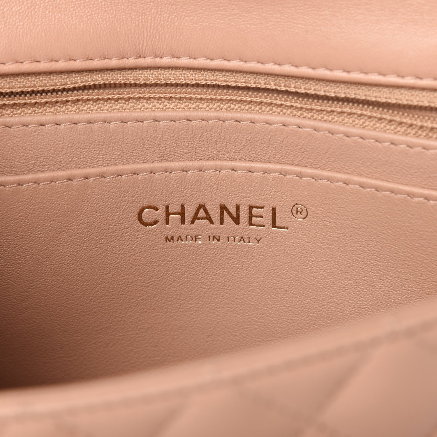 Chanel Lambskin Quilted Mini Rectangular Flap Beige 8 of 11