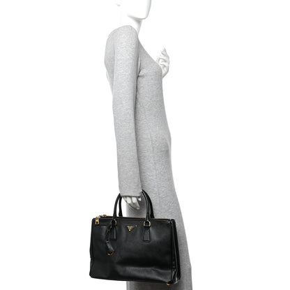 Prada Saffiano Medium Galleria Double Zip Tote Black 2 of 9