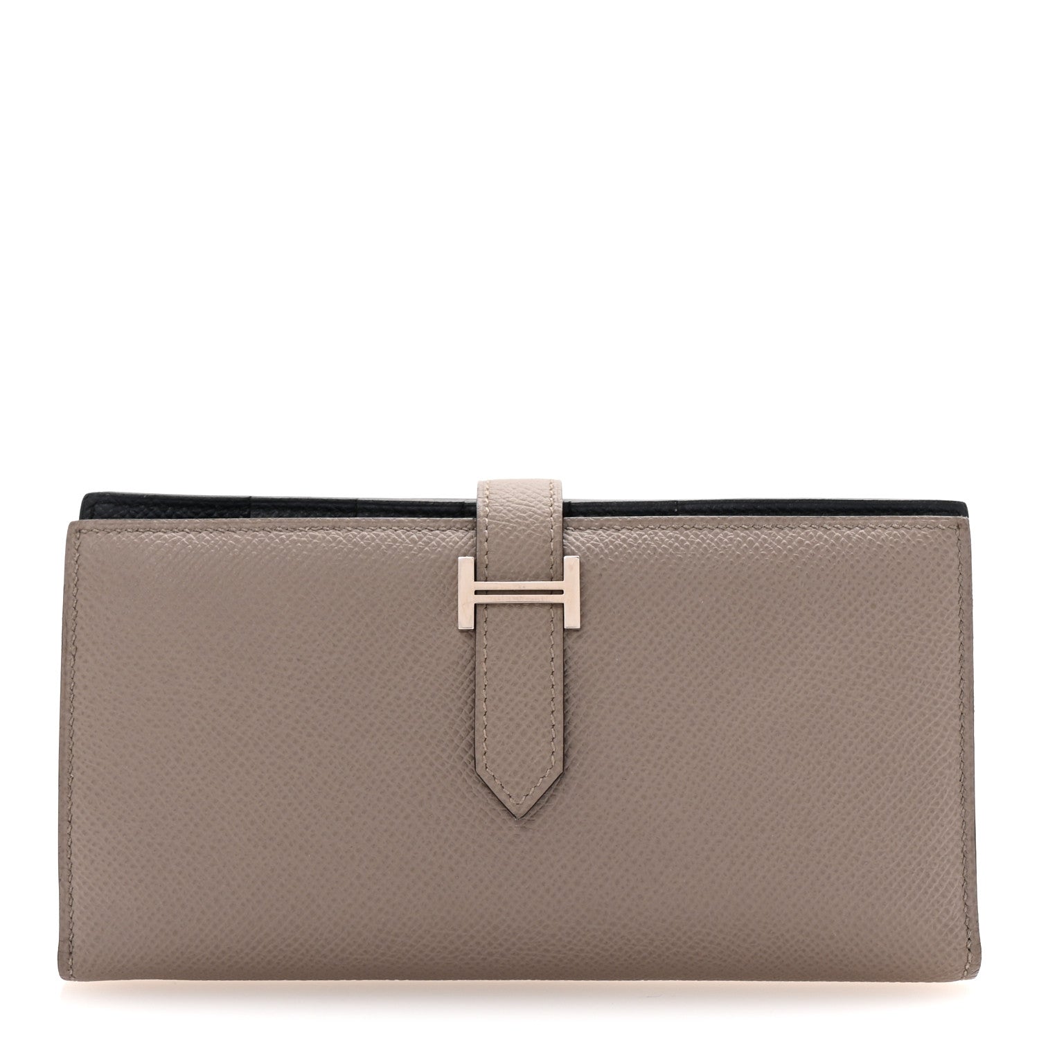 Hermes Epsom Bearn Gusset Wallet Gris Tourterelle Bleu Indigo 1 of 6