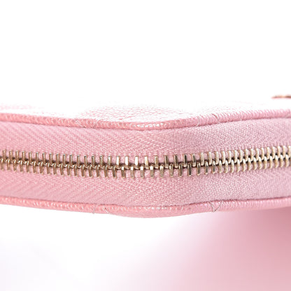 Chanel Iridescent Caviar Quilted Medium Zip Around Wallet Pink 13 of 14