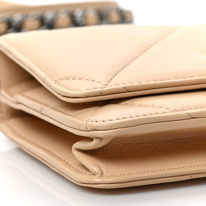 Chanel Lambskin Quilted Chanel 19 Wallet On Chain WOC Beige 8 of 9