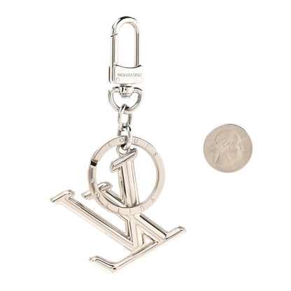 Louis Vuitton Zamac Palladium LV Dimension Bag Charm Key Holder Silver 2 of 5