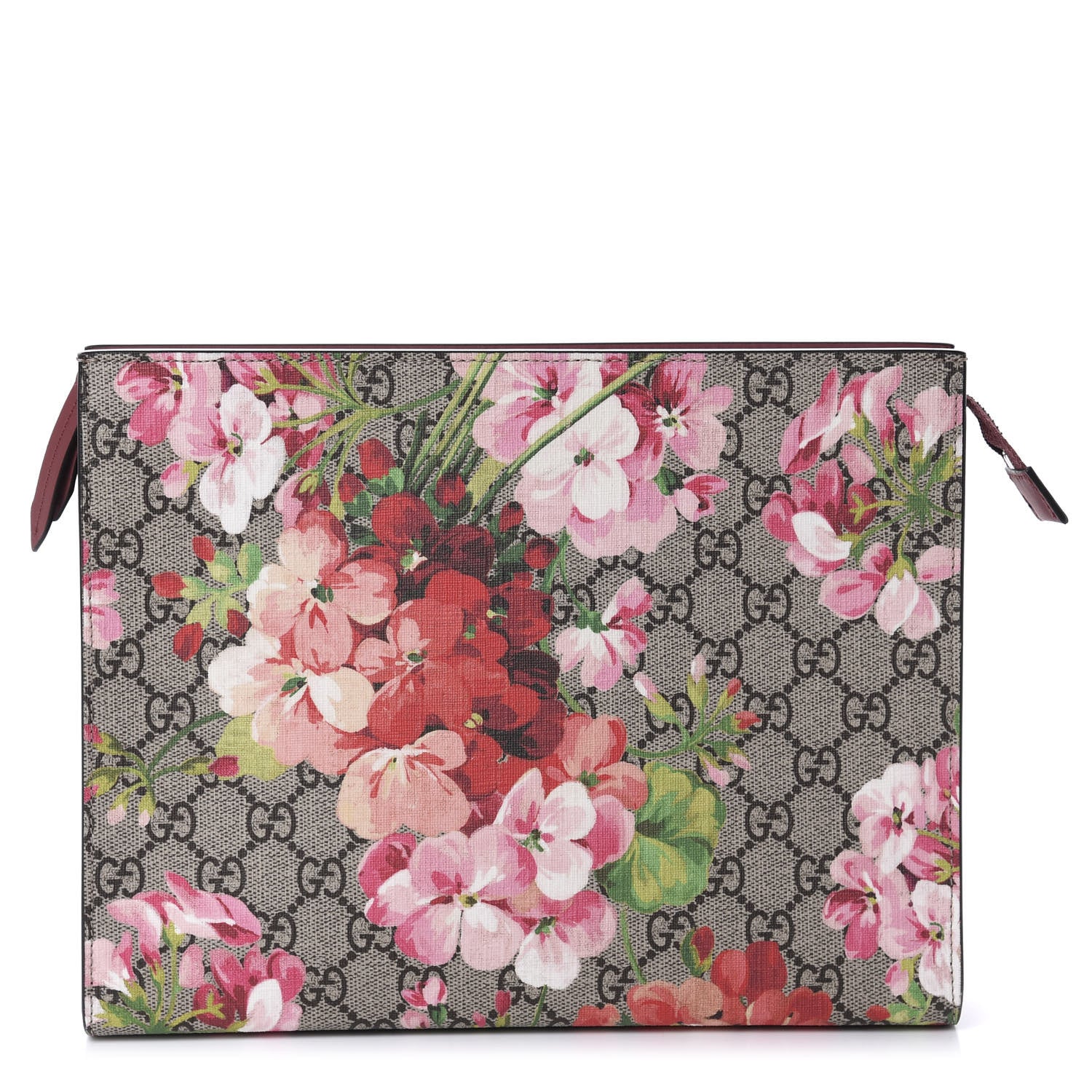 Gucci GG Supreme Monogram Blooms Large Cosmetic Case Beige Multicolor Dry Rose 1 of 8