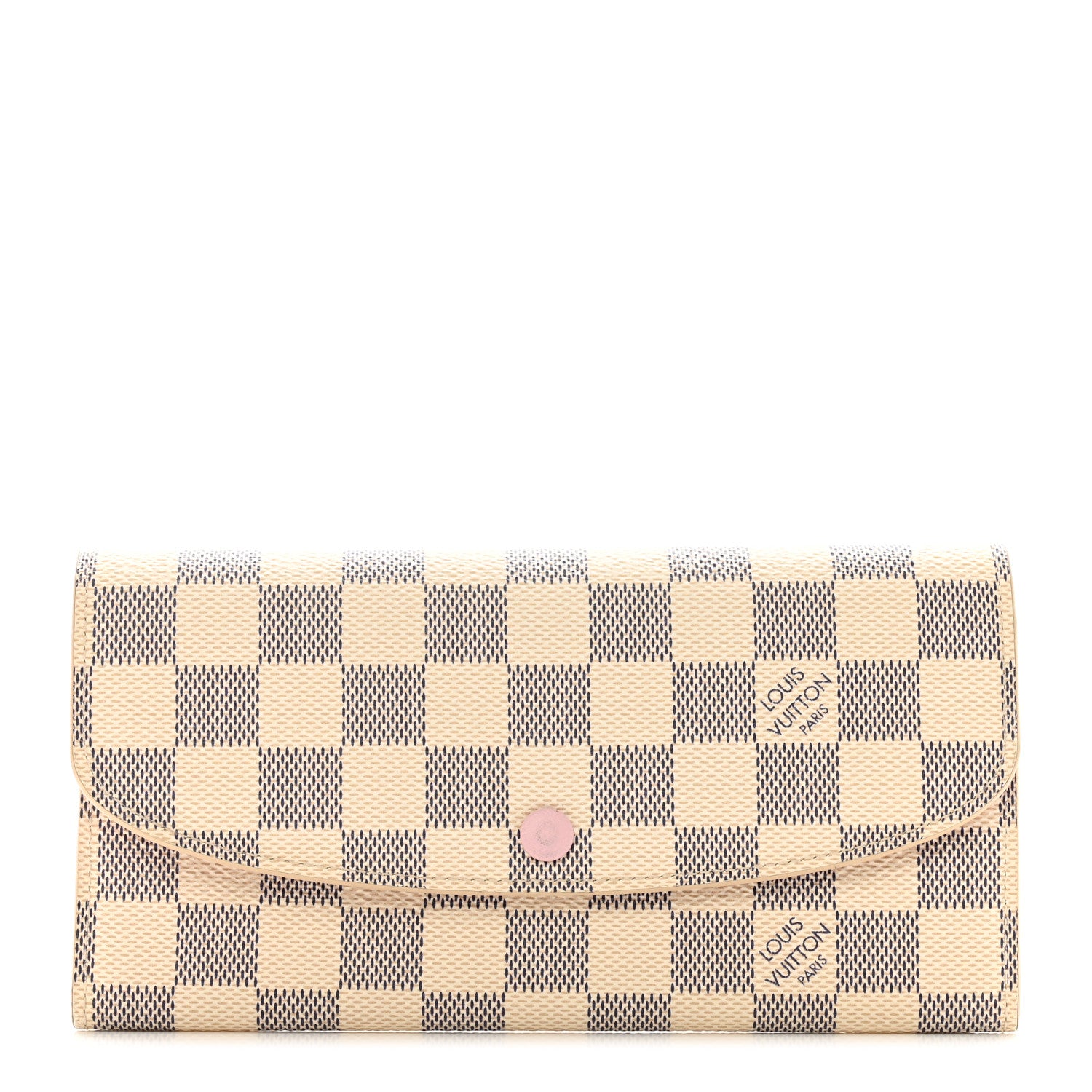 Louis Vuitton Damier Azur Emilie Wallet Rose Ballerine 1 of 8