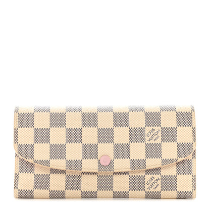 Louis Vuitton Damier Azur Emilie Wallet Rose Ballerine 1 of 8