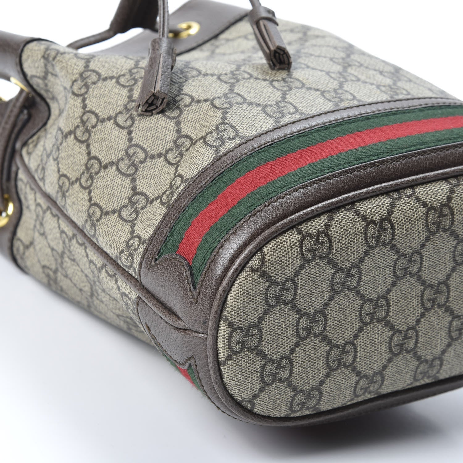 Gucci GG Supreme Monogram Web Small Ophidia Bucket Bag Brown 5 of 11