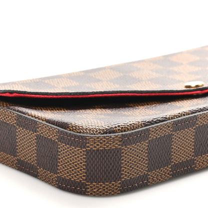 Louis Vuitton Damier Ebene Pochette Felicie Chain Wallet 9 of 11
