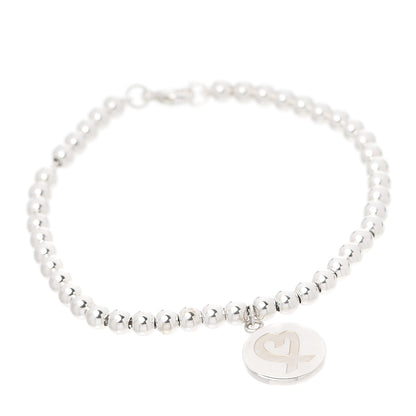 Tiffany Sterling Silver 4mm Paloma Picasso Loving Heart Tag Bead Bracelet 1 of 5