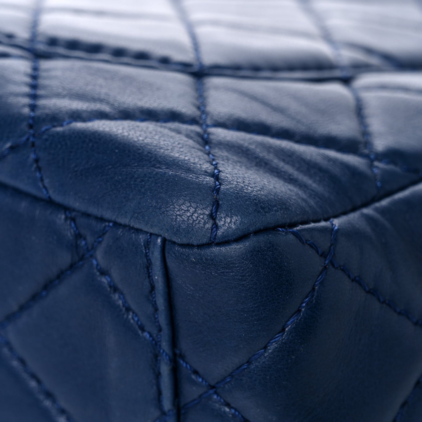 Lambskin Quilted XL Jumbo Single Flap Blue