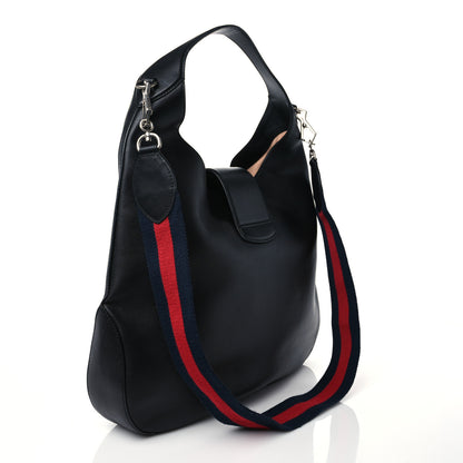 Gucci Calfskin Web Tiger Embroidered Large Dionysus Hobo Black 3 of 8