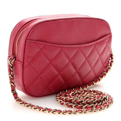 Chanel Caviar Quilted Camera Case Dark Pink 4 of 11