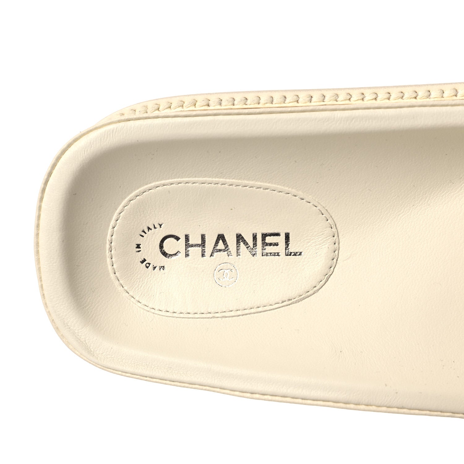 Chanel Lambskin Cha-Nel Mule Sandals 40 Ivory Multicolor 7 of 8