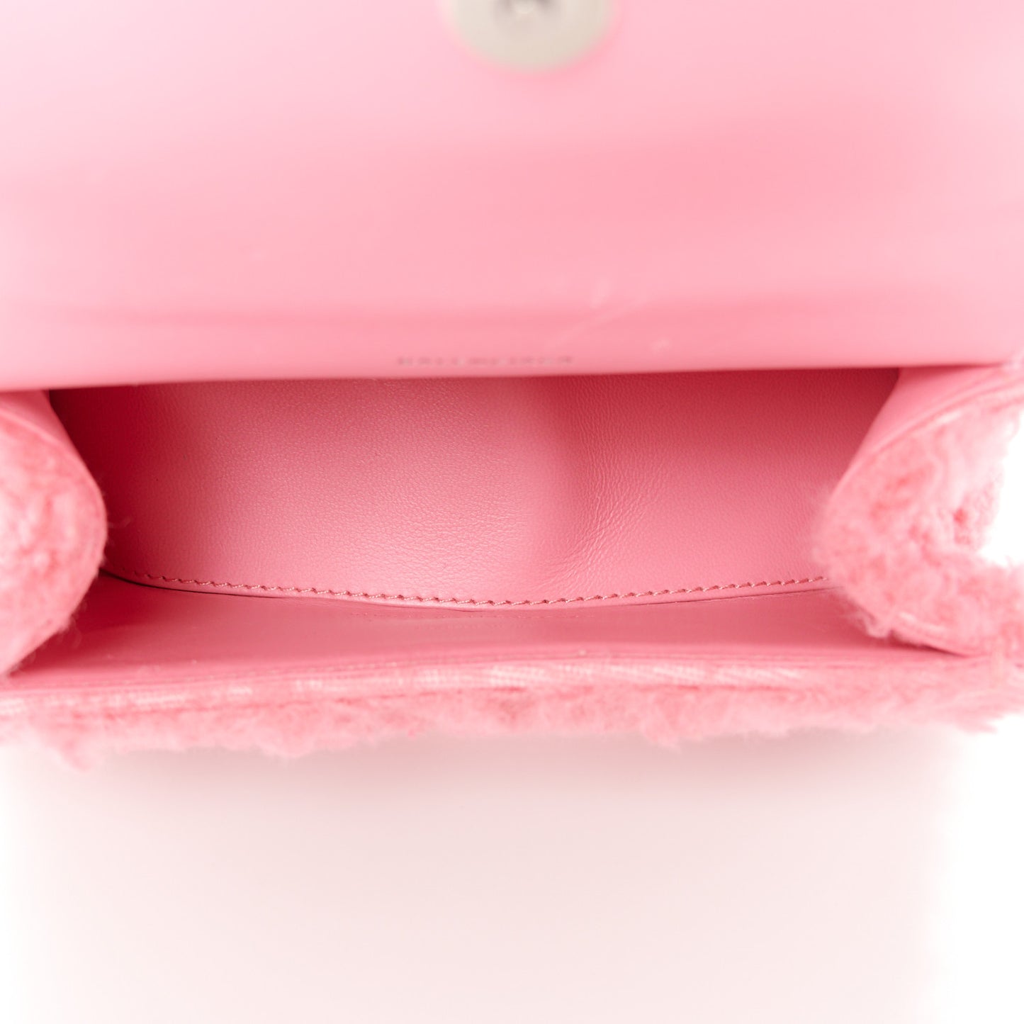 Faux Fur Fluffy Hourglass XS Top Handle Bag Sweet Pink