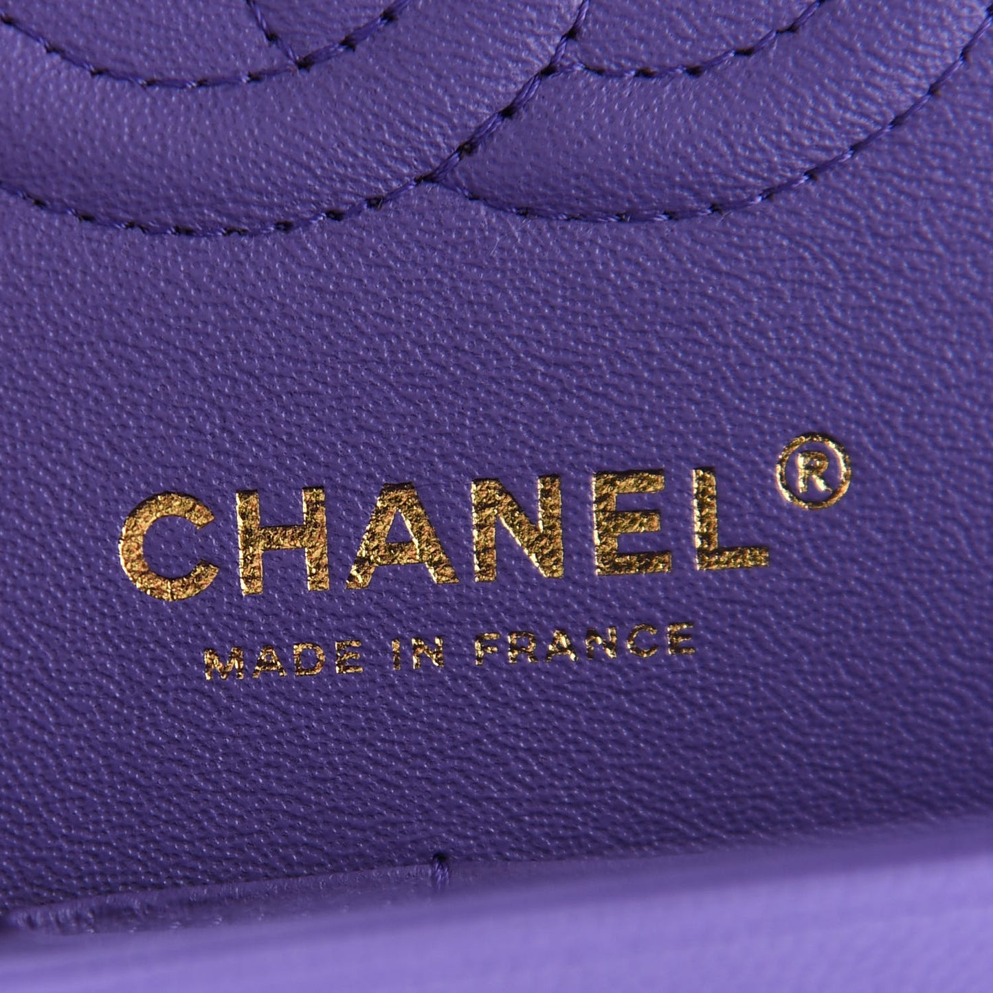 Caviar Quilted Small Double Flap Purple