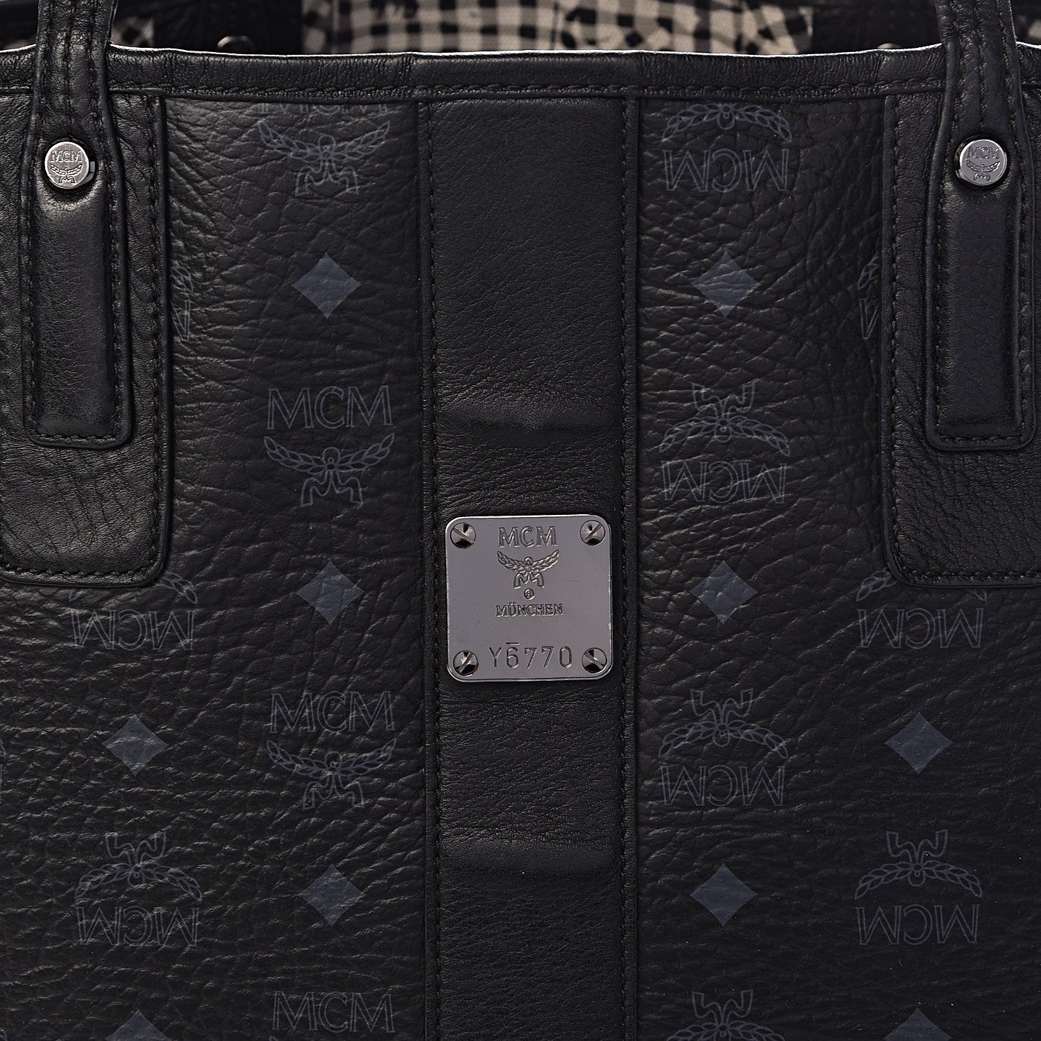 MCM Visetos Large Liz Reversible Shopper Tote Black 10 of 24
