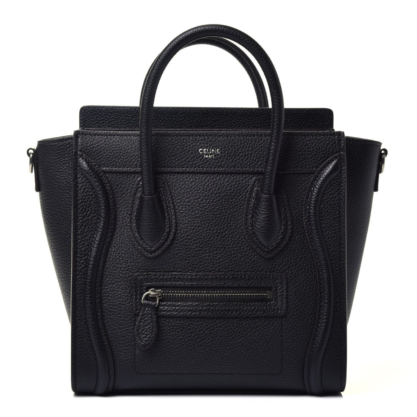 Drummed Calfskin Nano Luggage Black