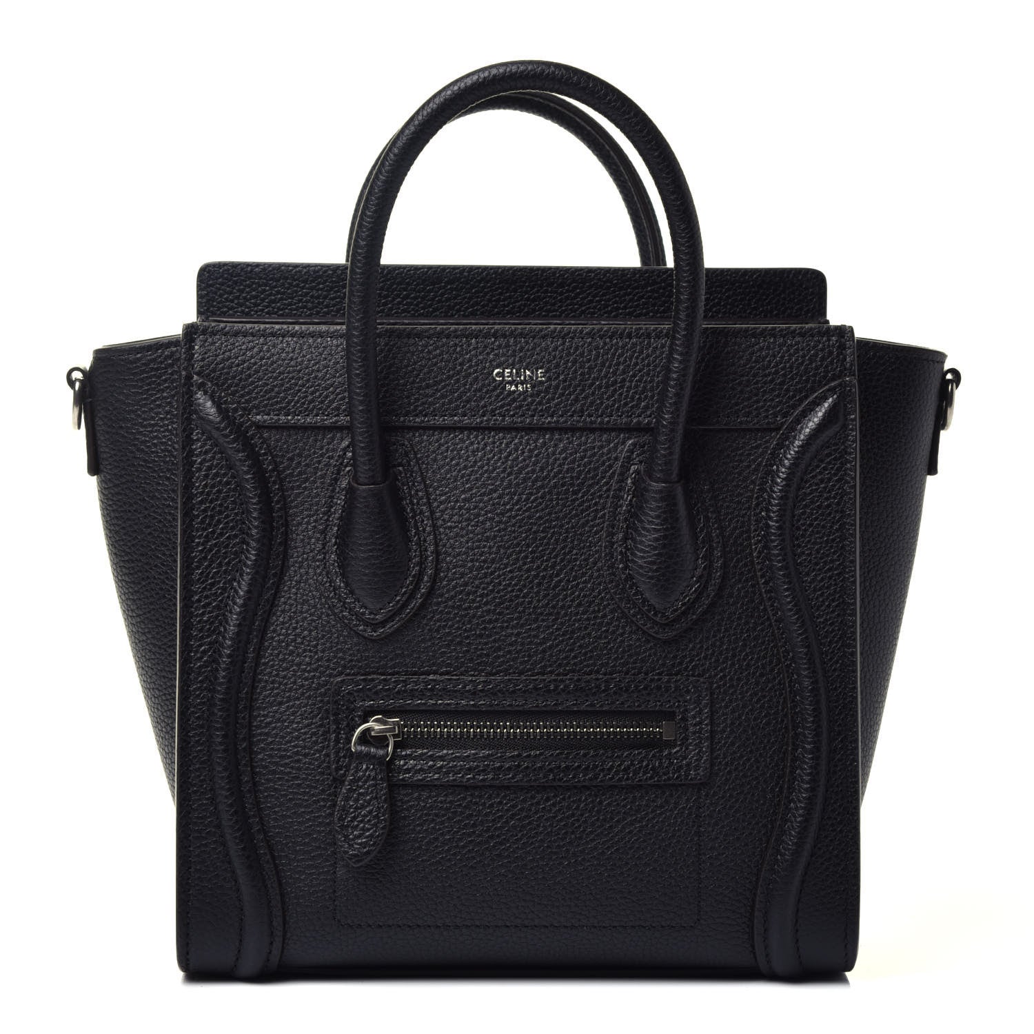 Celine Drummed Calfskin Nano Luggage Black 1 of 9