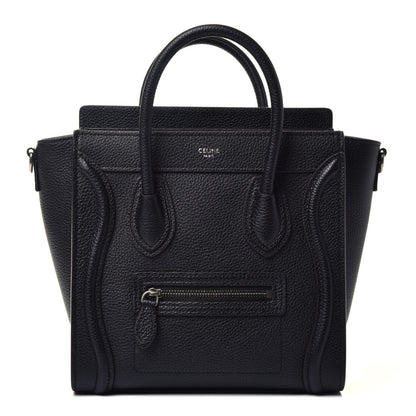 Celine Drummed Calfskin Nano Luggage Black 1 of 9