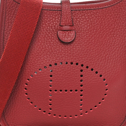 Hermes Taurillon Clemence Amazone Evelyne TPM Rouge H 8 of 11