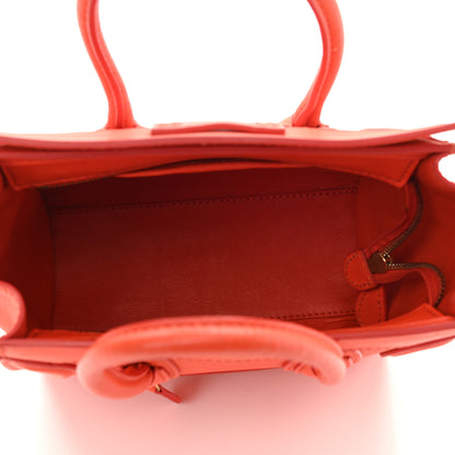 Celine Smooth Calfskin Nano Luggage Vermillion 4 of 7