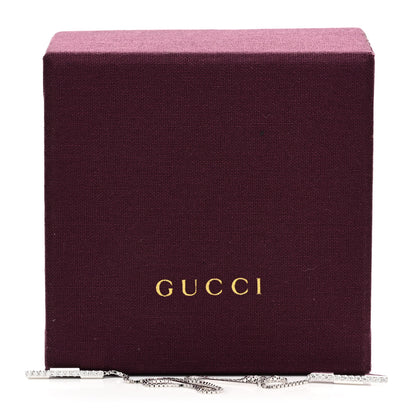 Gucci 18K White Gold Diamond Link to Love Chain Earrings 6 of 6