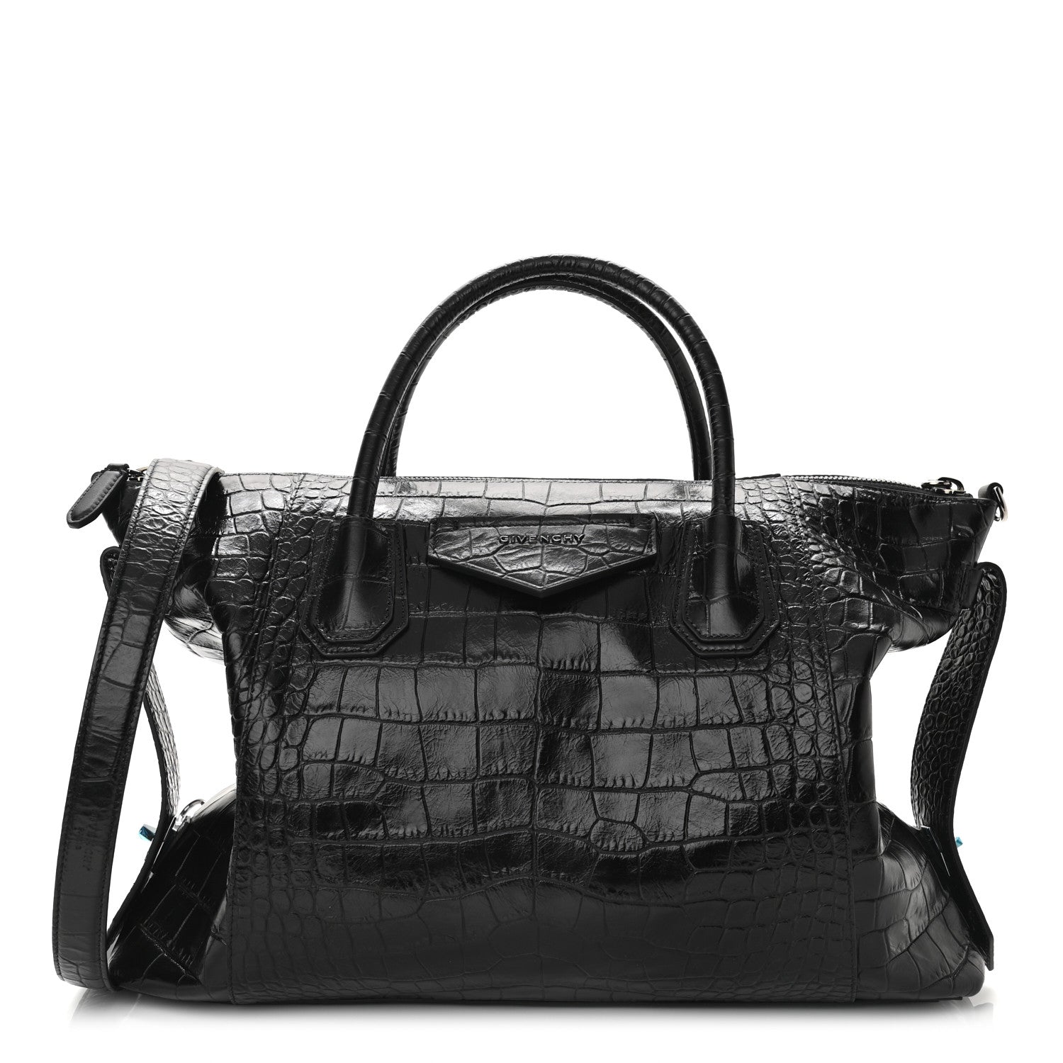 Givenchy Calfskin Crocodile Embossed Medium Soft Antigona Black 1 of 9