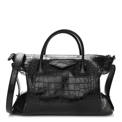Givenchy Calfskin Crocodile Embossed Medium Soft Antigona Black 1 of 9