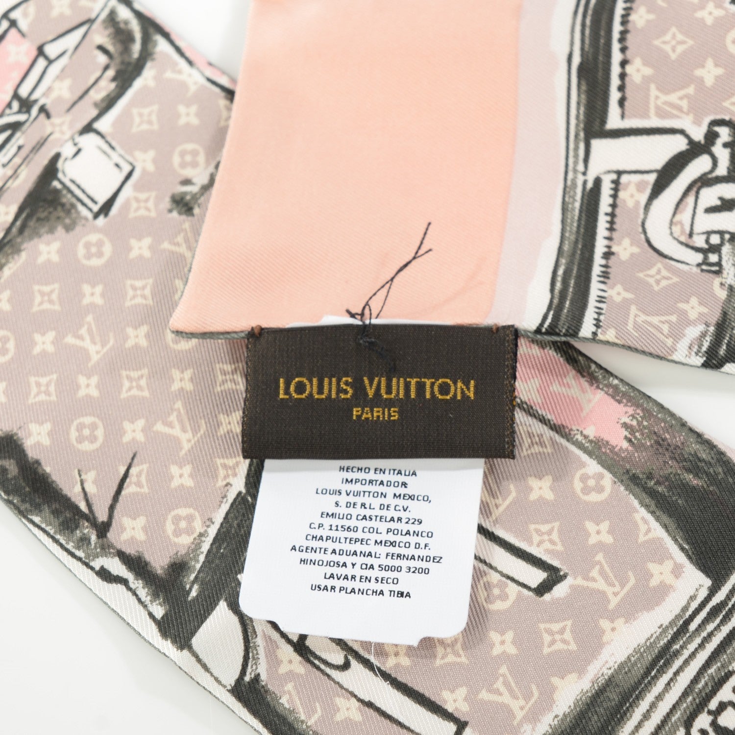 Louis Vuitton Silk Monogram Trunks Bandeau Rose Poudre 5 of 6