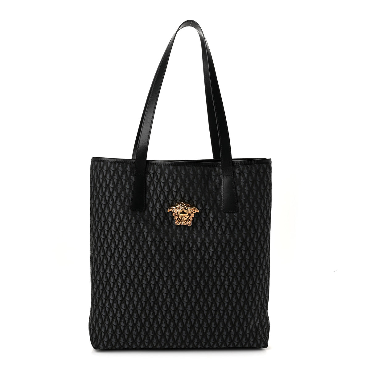 Versace Fabric Jacquard Calfskin La Medusa Tote  Black 1 of 9