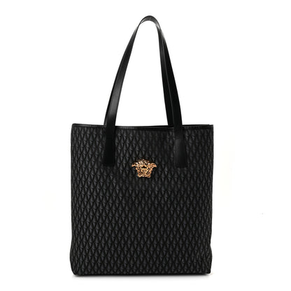 Versace Fabric Jacquard Calfskin La Medusa Tote  Black 1 of 9
