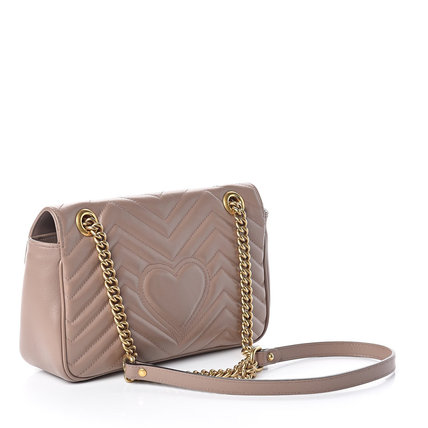 Gucci Calfskin Matelasse Small GG Marmont Shoulder Bag Porcelain Rose 3 of 11