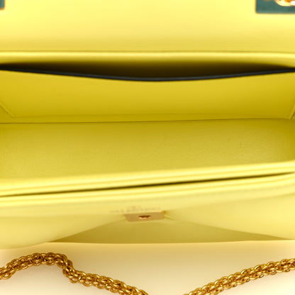 Valentino Garavani Nappa One Stud Chain Clutch Pale Yellow 5 of 8