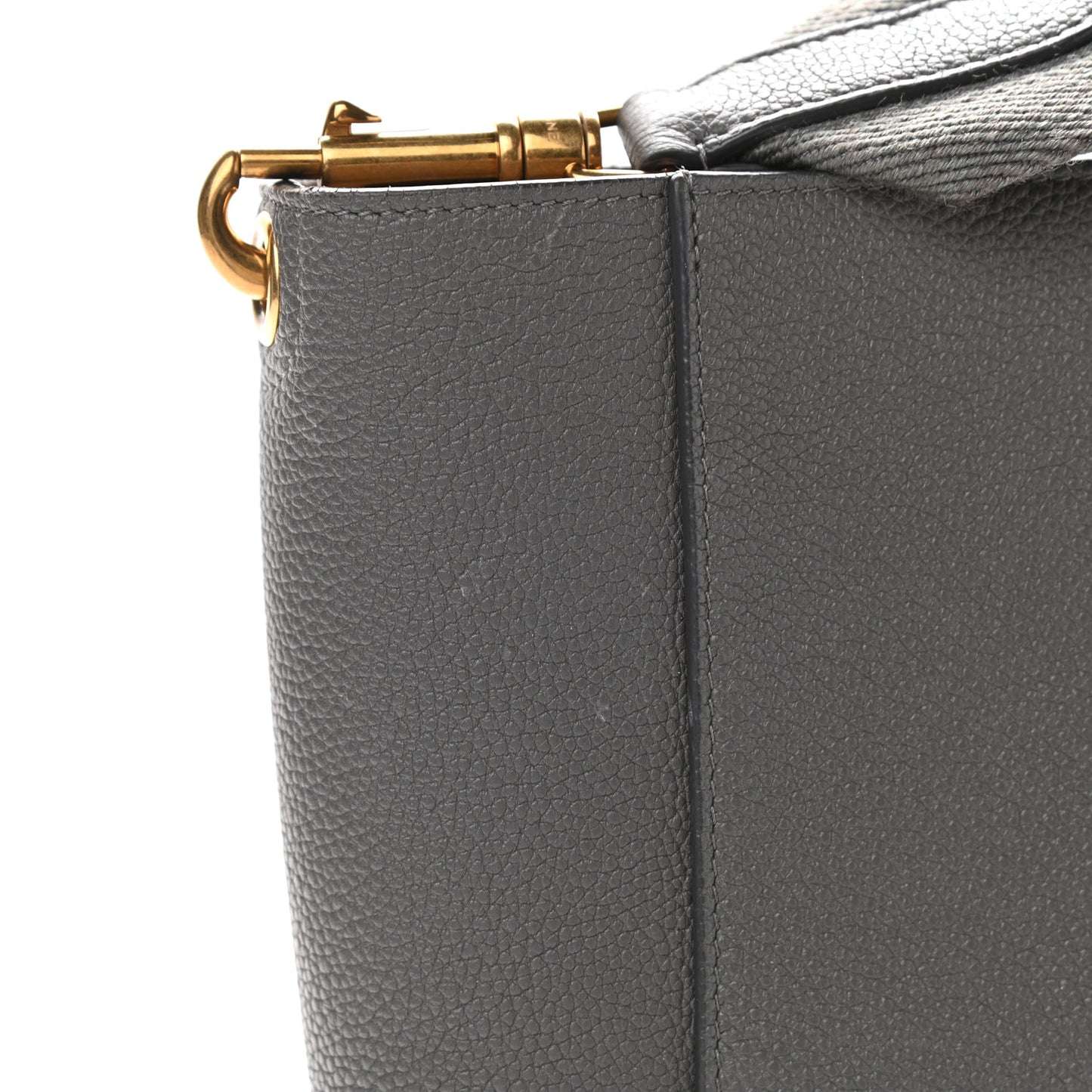Soft Grained Calfskin Small Sangle Bucket Bag Grey