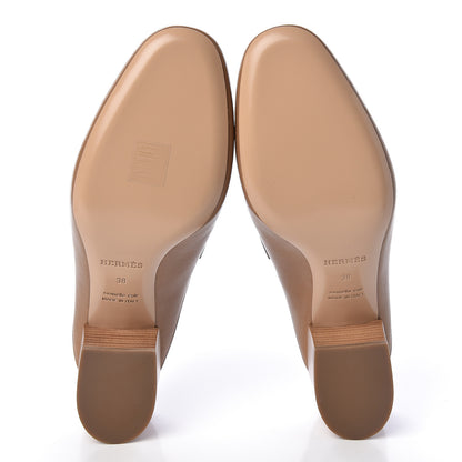 Hermes Goatskin Paradis Mules 38 Taupe 5 of 9