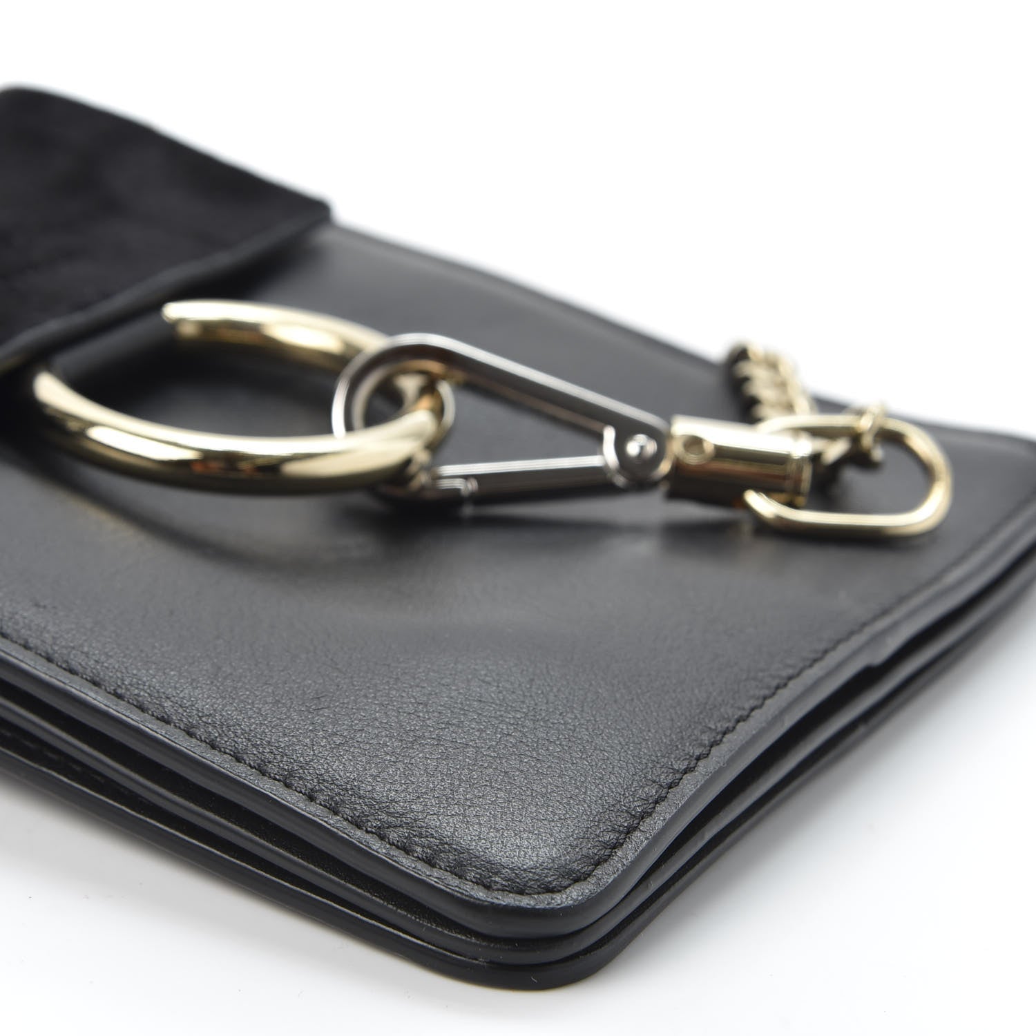 Chloe Suede Calfskin Mini Faye Bracelet Bag Black 5 of 11