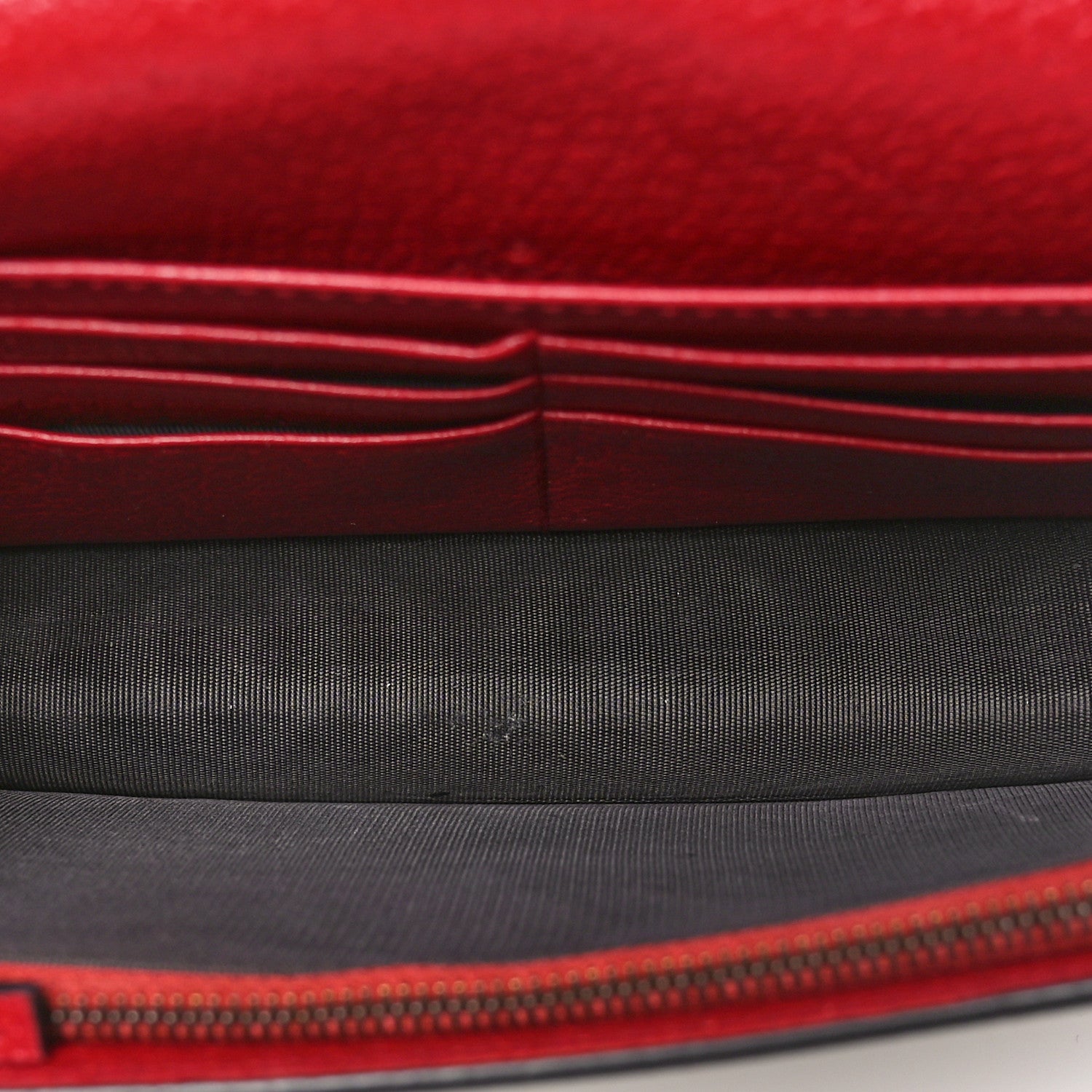 Gucci GG Supreme Monogram Web Queen Margaret Chain Wallet Red 5 of 9