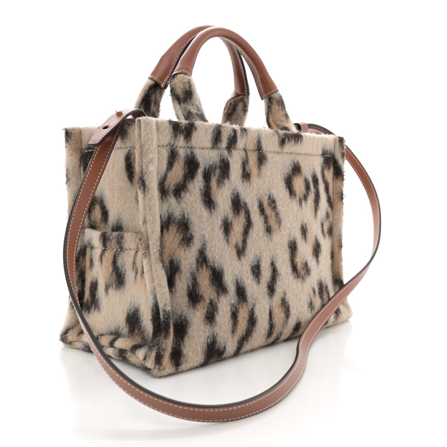 Celine Textile Canvas Triomphe Small Cabas Thais Leopard 2 of 9