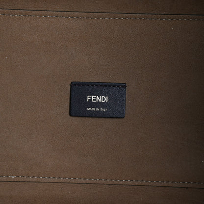 Fendi Vitello Catalan Mirror Plexiglass Logo Embossed Medium Fendi Sunshine Shopper Tote Argento 6 of 13