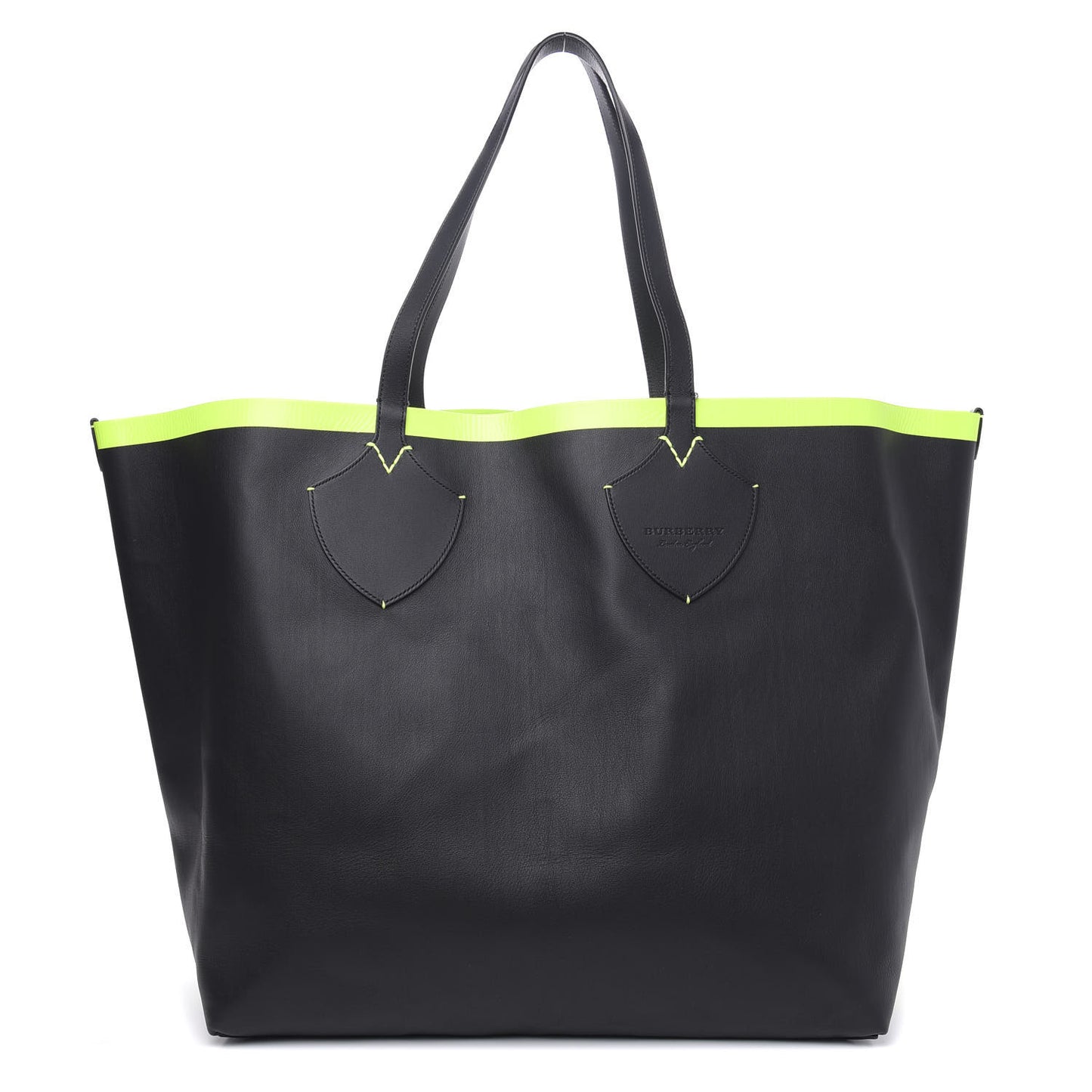 Canvas Mega Check Extra Large The Giant Reversible Tote Black Neon Yellow