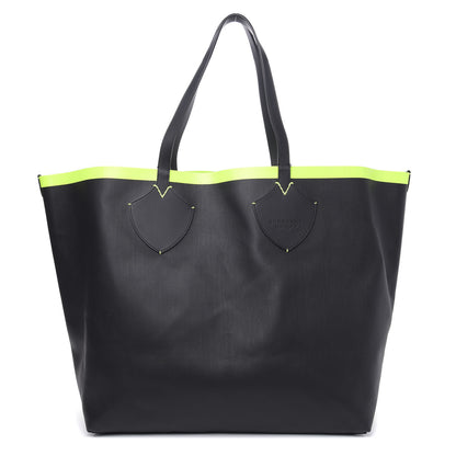 Burberry Canvas Mega Check Extra Large The Giant Reversible Tote Black Neon Yellow 3 of 18