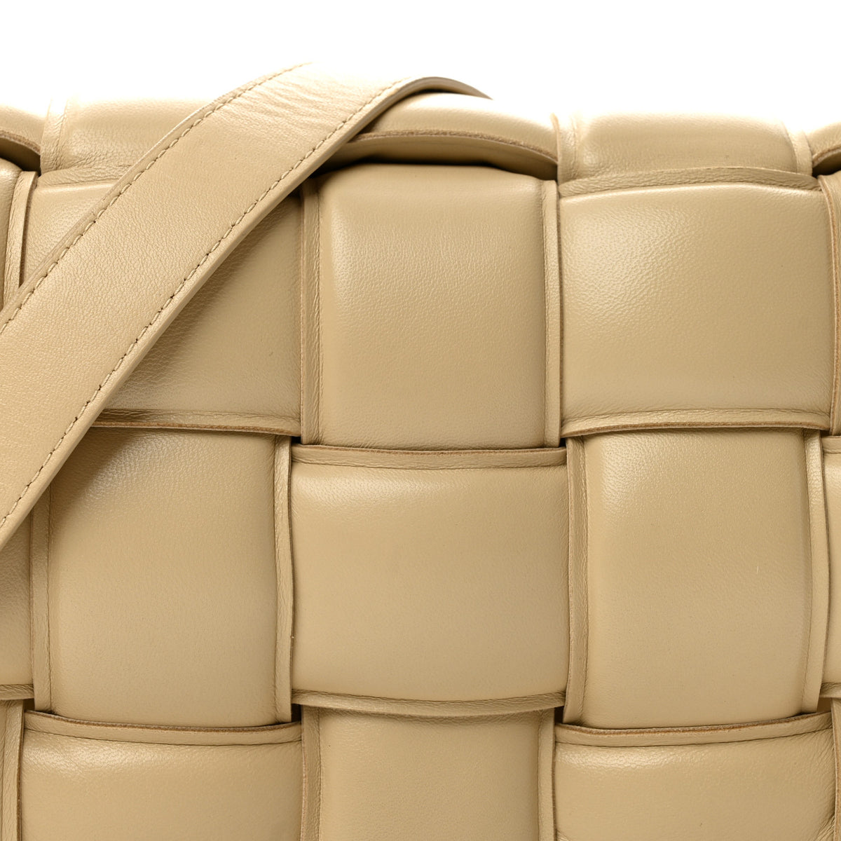 Nappa Maxi Intreccio Padded Cassette Crossbody Bag Porridge