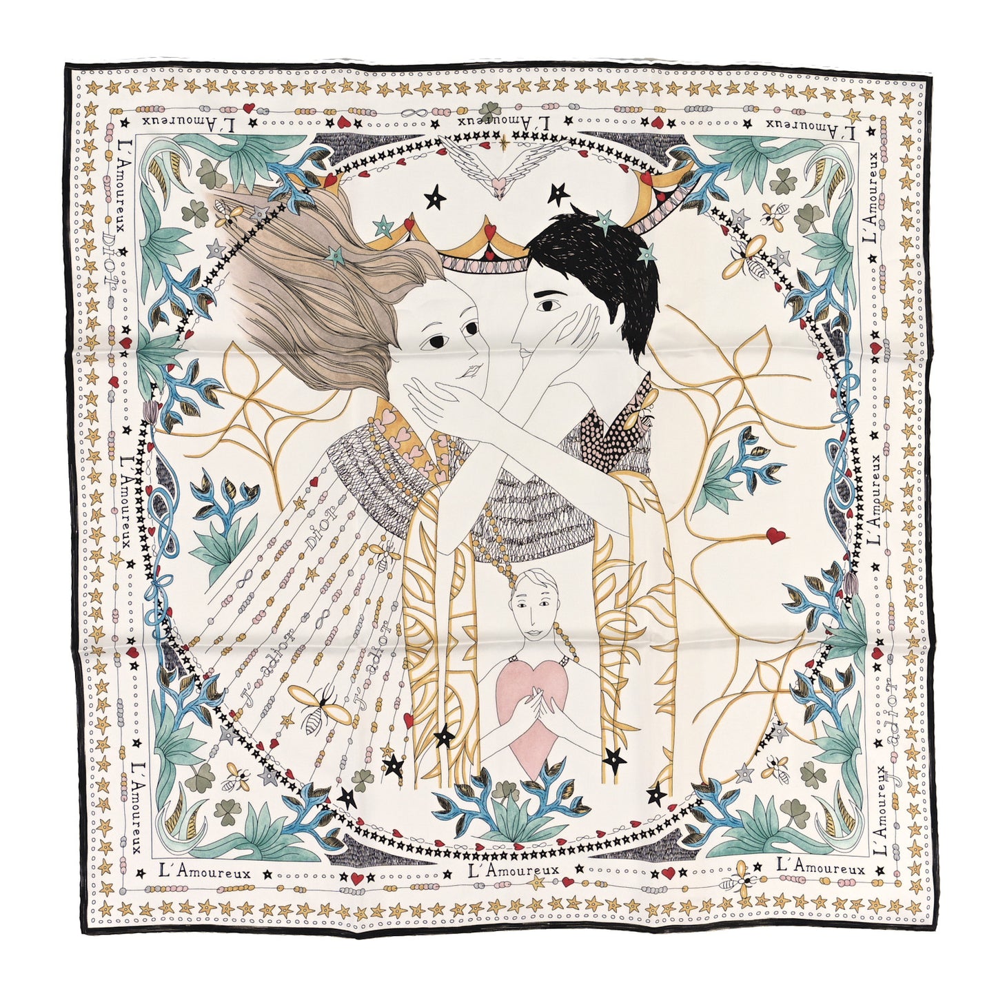 Silk The Lovers Tarot Square Scarf