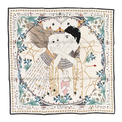 Christian Dior Silk The Lovers Tarot Square Scarf 1 of 3