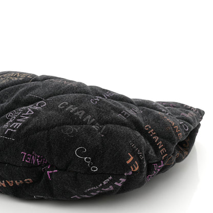 Chanel Denim Quilted Denim Mood Hobo Black Multicolor 10 of 10
