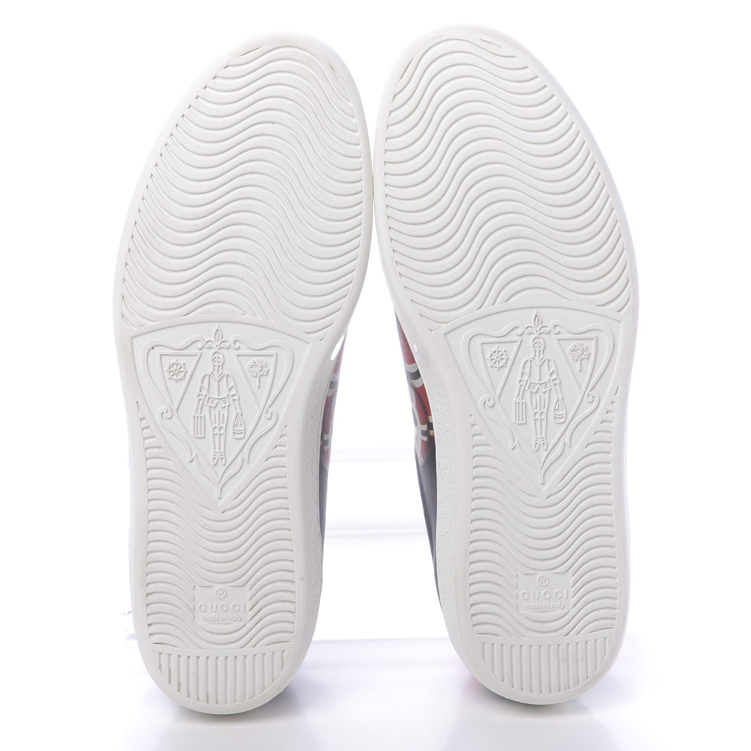 Gucci Calfskin Kingsnake Mens Ace Sneakers 9 Black Multicolor 6 of 10