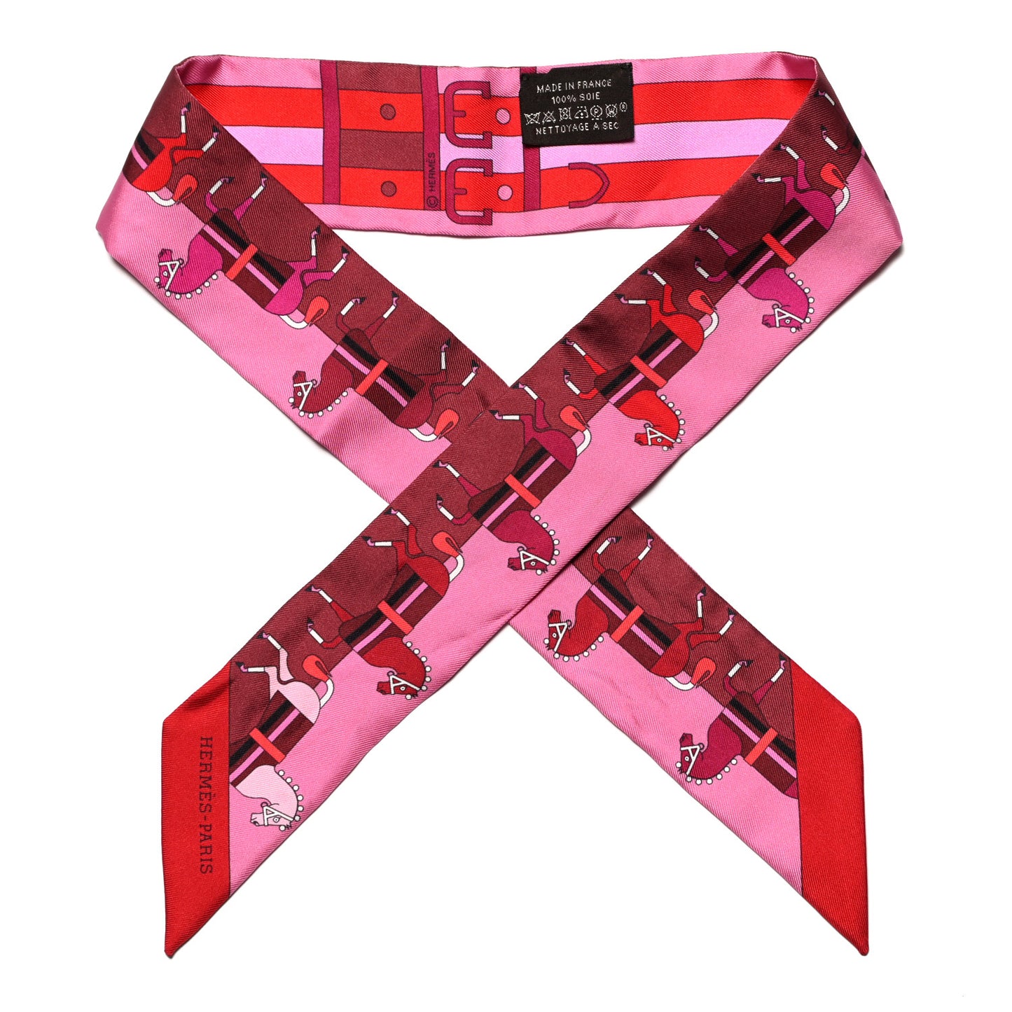Silk Rocabar Twilly Rose Vif Bordeaux