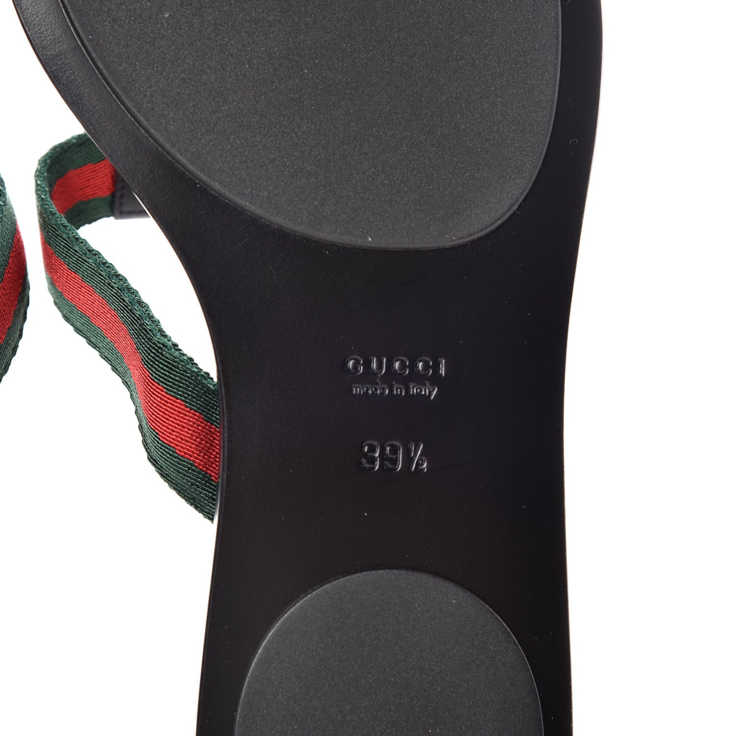 Nylon Guccissima Web Womens Thong Sandals 39.5 Green Red Black