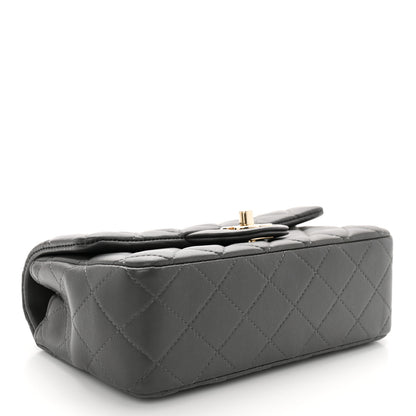 Chanel Lambskin Quilted Mini Rectangular Flap Dark Grey 4 of 11