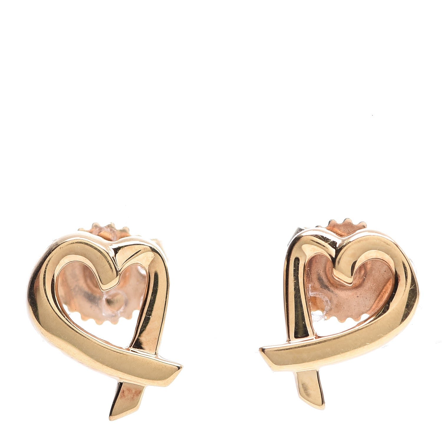 Tiffany 18K Yellow Gold Mini Paloma Picasso Loving Heart Earrings 1 of 10